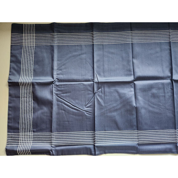 New Frette 2 Pc Set Porto Cotton King Shams Navy Sham Embroidery #02 - Picture 5 of 14